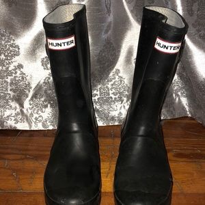 Hunter Matte Black Rainboots